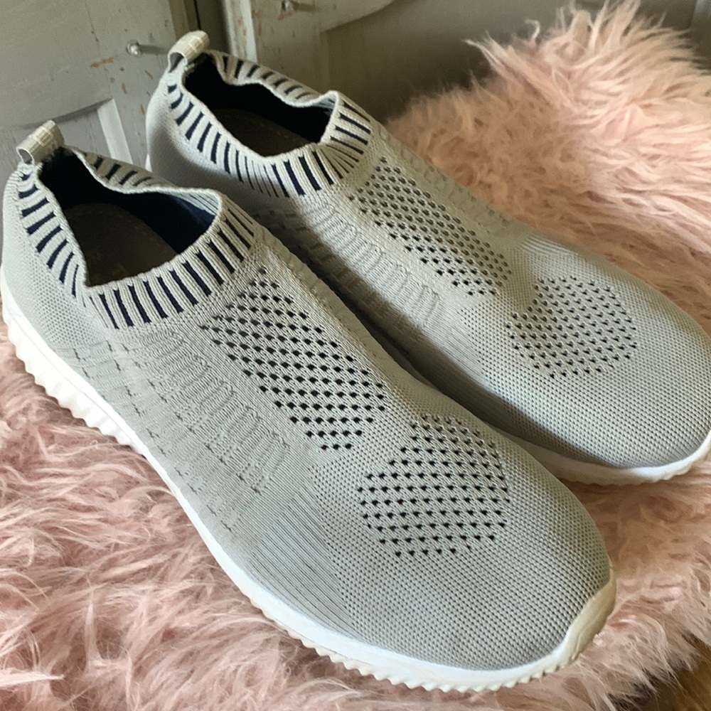 Grey slip on sneakers